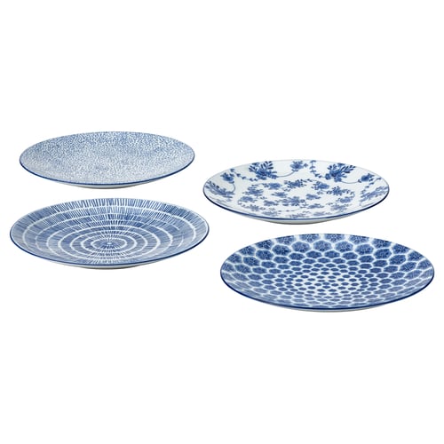 ENTUSIASM 엔투시아슴 접시, 패턴/블루, 18 cm