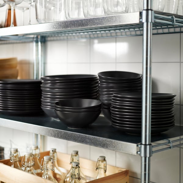 FÄRGKLAR 페리클라르 파스타접시, 무광 다크그레이, 23 cm