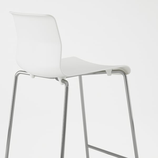 GLENN 글렌 바스툴, 조리대 높이 화이트/크롬도금, 66 cm
