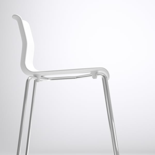 GLENN 글렌 바스툴, 조리대 높이 화이트/크롬도금, 66 cm