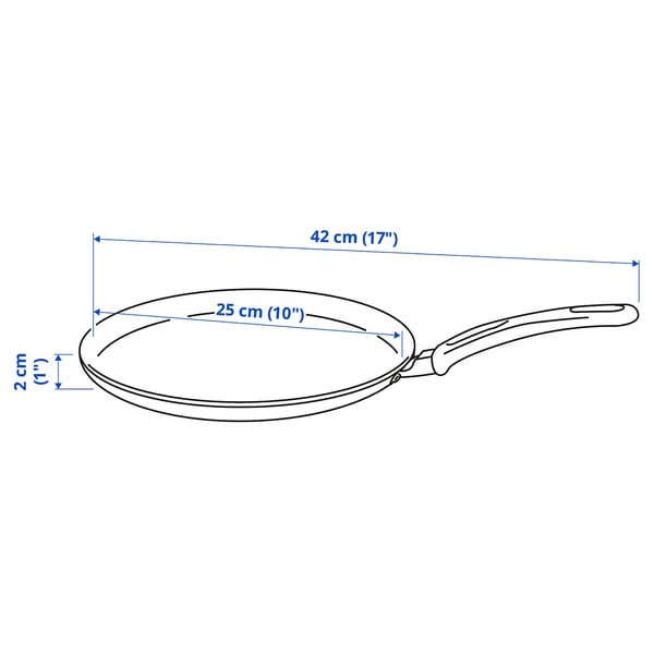 HEMLAGAD 헴라가드 크레이프/팬케이크 팬, 논스틱 코팅 블랙, 25 cm