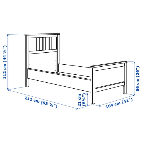 HEMNES 헴네스 침대프레임, 화이트 스테인, 90x200 cm