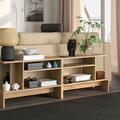 HOLMERUD 홀메루드 보조테이블, 참나무무늬, 80x31 cm