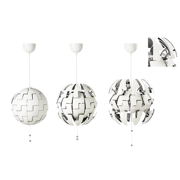 IKEA PS 2014 이케아 피에스 2014 펜던트등, 화이트/실버, 35 cm