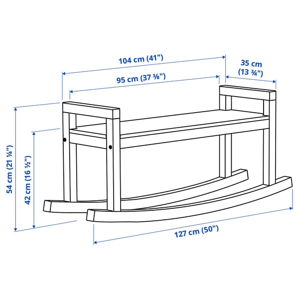 IKEA PS 2026 이케아 피에스 2026 벤치, 소나무 투명래커, 127 cm