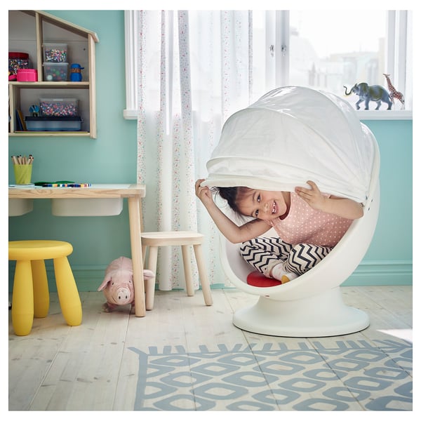 IKEA PS LÖMSK 이케아 피에스 룀스크 회전암체어, 화이트/레드