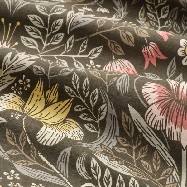 KÄRRDUNÖRT 셰르두뇌르트 이불커버+베개커버2, 다크그린/멀티컬러, 200x230/50x80 cm