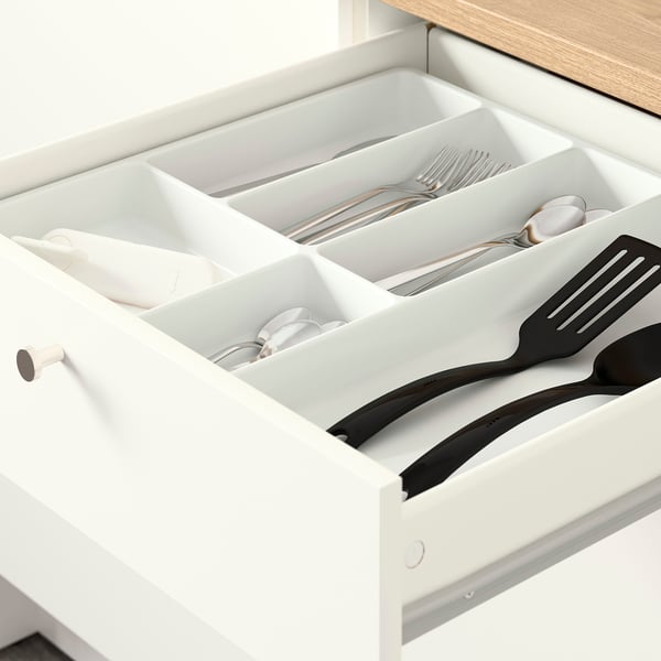 KNOXHULT 크녹스훌트 하부수납장+도어/서랍, 화이트, 120 cm