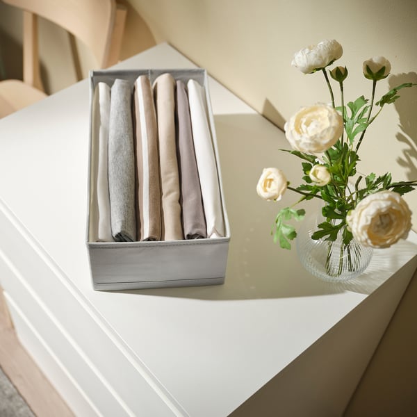 KOSINGEN 코싱엔 수납함, 라이트그레이, 20x38x12 cm