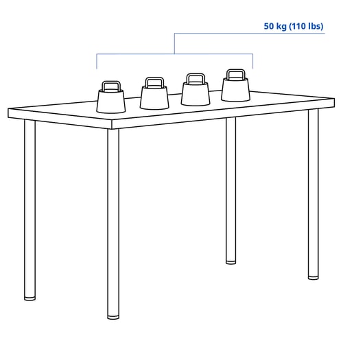 LAGKAPTEN 락캅텐 / ADILS 아딜스 책상, 화이트, 120x60 cm