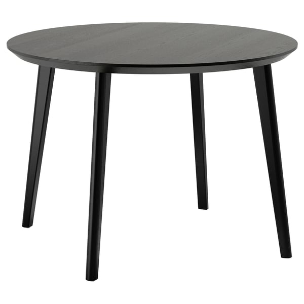 LISABO 리사보 테이블, 블랙/물푸레무늬목, 105 cm