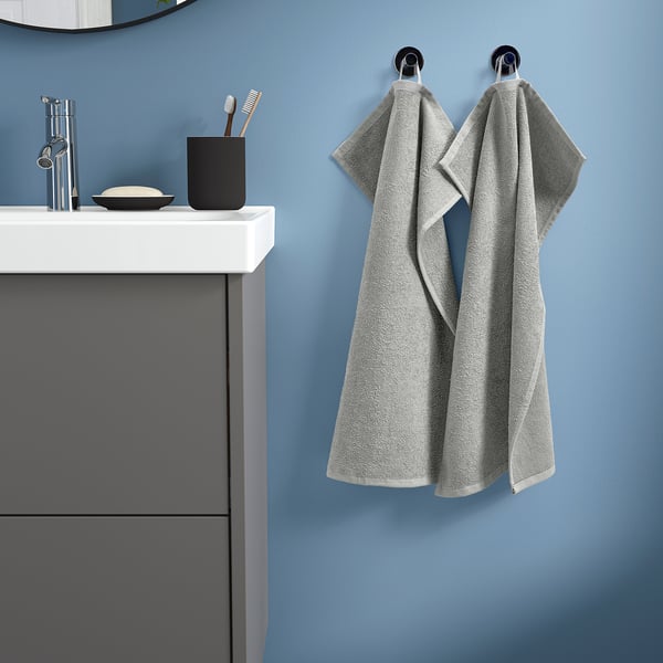 LUDDVIAL 루드비알 세면타올, 그레이, 40x60 cm