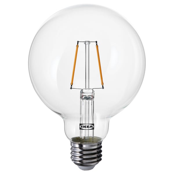 LUNNOM 룬놈 LED 전구 E26 150루멘, 구형 투명, 95 mm