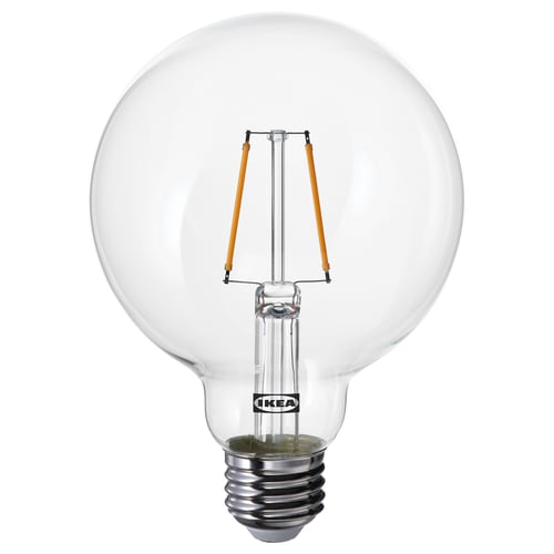 LUNNOM 룬놈 LED 전구 E26 150루멘, 구형 투명, 95 mm