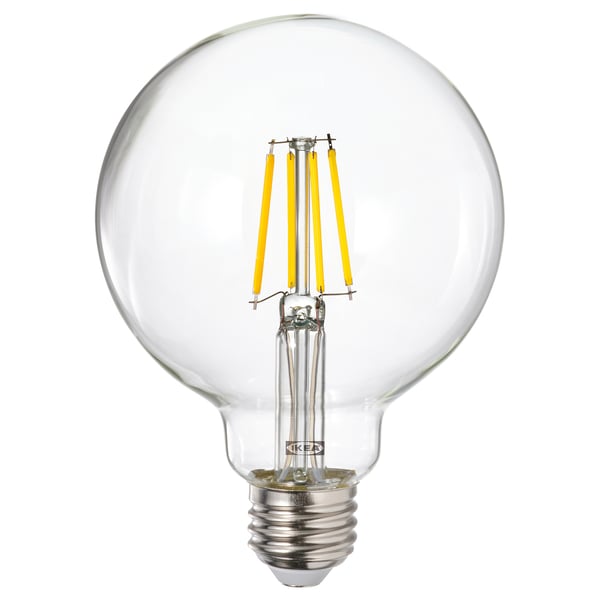 LUNNOM 룬놈 LED 전구 E26 470 루멘, 밝기조절/구형 유리, 95 mm