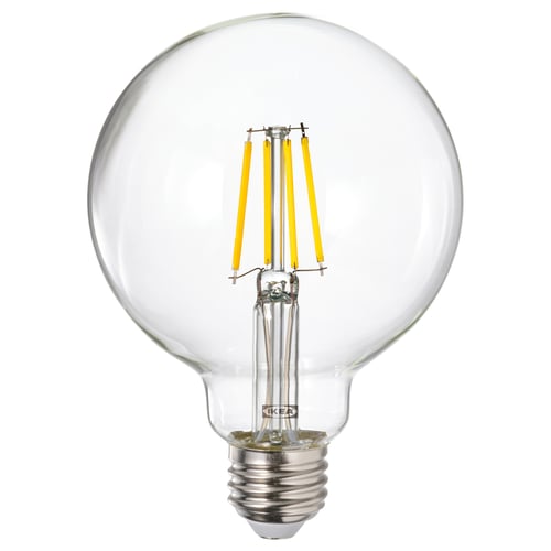 LUNNOM 룬놈 LED 전구 E26 470 루멘, 밝기조절/구형 유리, 95 mm