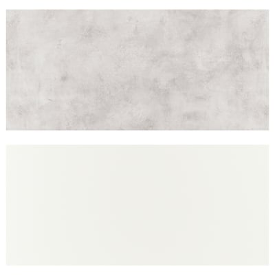 LYSEKIL 뤼세실 벽패널, 양면 화이트/라이트그레이 콘크리트 효과, 119.6x55 cm