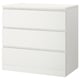 MALM 말름 3칸서랍장, 화이트, 80x78 cm