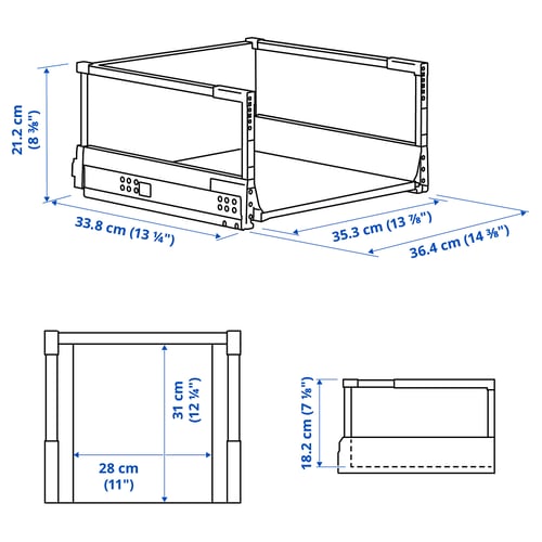MAXIMERA 막시메라 서랍H, 화이트, 40x37 cm