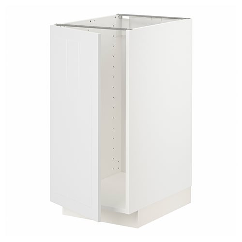 METOD 메토드 싱크대/분리수거용 하부장, 화이트/스텐순드 화이트, 40x60x80 cm