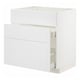 METOD 메토드 / MAXIMERA 막시메라 싱크대하부장+앞판3/서랍2, 화이트/스텐순드 화이트, 80x60x80 cm