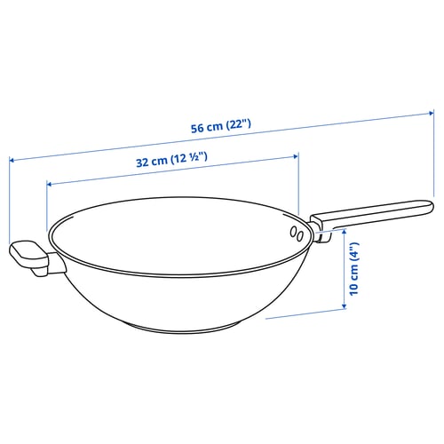 MIDDAGSMAT 미닥스마트 웍, 논스틱 코팅/스테인리스, 32 cm