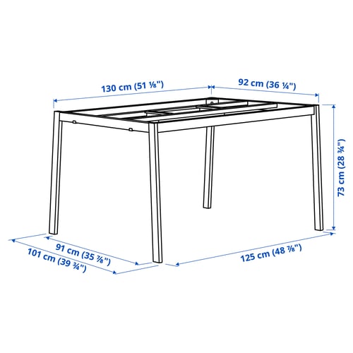 MITTZON 밋손 회의테이블 하부프레임, 화이트, 140x108x73 cm