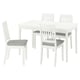 NÄSINGE 네싱에 / NÄSINGE 네싱에 테이블+의자4, 화이트/화이트 Tibbleby 티블레뷔 베이지-그레이, 130/190x80 cm