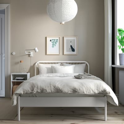 NESTTUN 네스툰 침대프레임, 화이트/루뢰위, 120x200 cm