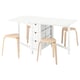 NORDEN 노르덴 / KYRRE 쉬레 테이블+스툴4, 화이트/자작나무, 26/89/152 cm