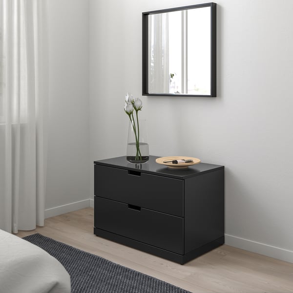 NORDLI 노르들리 2칸 서랍장, 앤트러싸이트, 80x54 cm