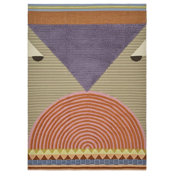 OMMJÄNGE 옴미엥에 평직러그, 멀티컬러, 140x200 cm