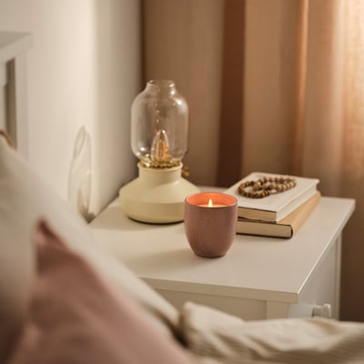 PÄRLHÖNA 펠회나 세라믹병 향초, 장미 및 카네이션 핑크, 40 시