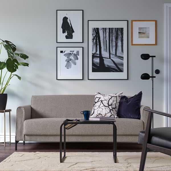 PELARKÖRSBÄR 펠라르셰르스베르 단모러그, 라이트베이지/잎 패턴, 160x230 cm