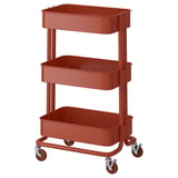 RÅSKOG 로스코그 트롤리, 레드브라운, 35x45x77 cm