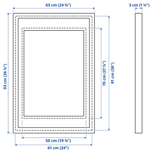 RÖDALM 뢰달름 액자, 호두나무 무늬, 61x91 cm