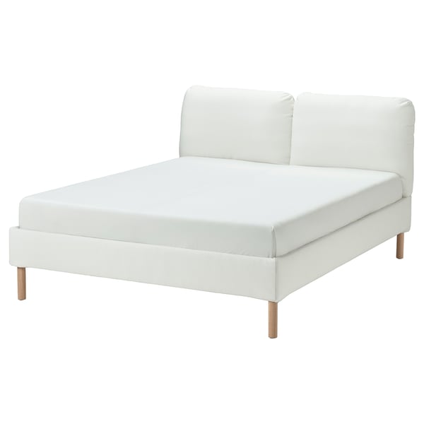 SAGESUND 사게순드 쿠션형 침대프레임, 그레스보 화이트, 180x200 cm