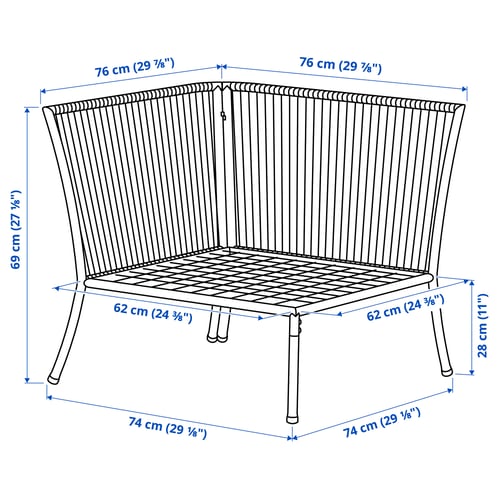 SEGERÖN 세게뢴 야외코너섹션, 화이트/베이지