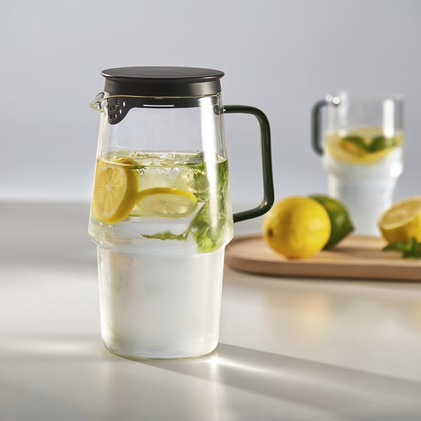 SKINNFISK 신피스크 물병+뚜껑, 유리, 1.2 l