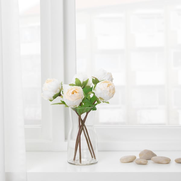 SMYCKA 스뮈카 조화, 작약/화이트, 30 cm