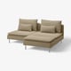 SÖDERHAMN 쇠데르함 2인용소파+긴의자, 요한네스호브 브라운베이지