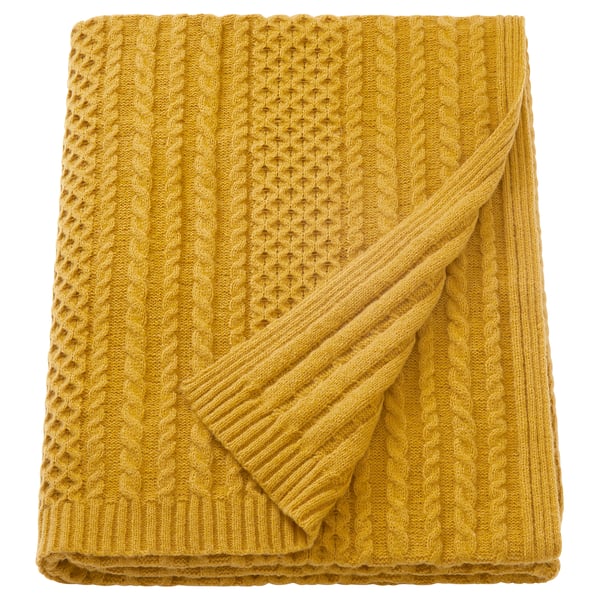 SÖRBYSKOGEN 쇠르뷔스코겐 담요/스로우, 옐로, 130x170 cm