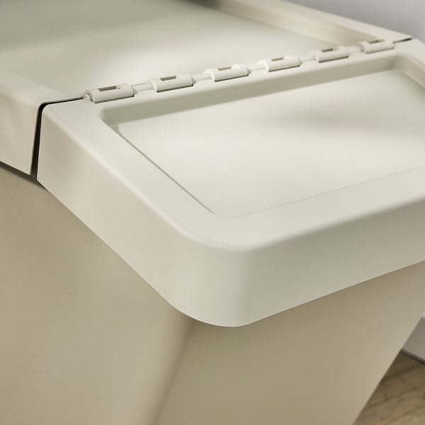 SORTERA 소르테라 분리수거함+뚜껑, 베이지, 60 l