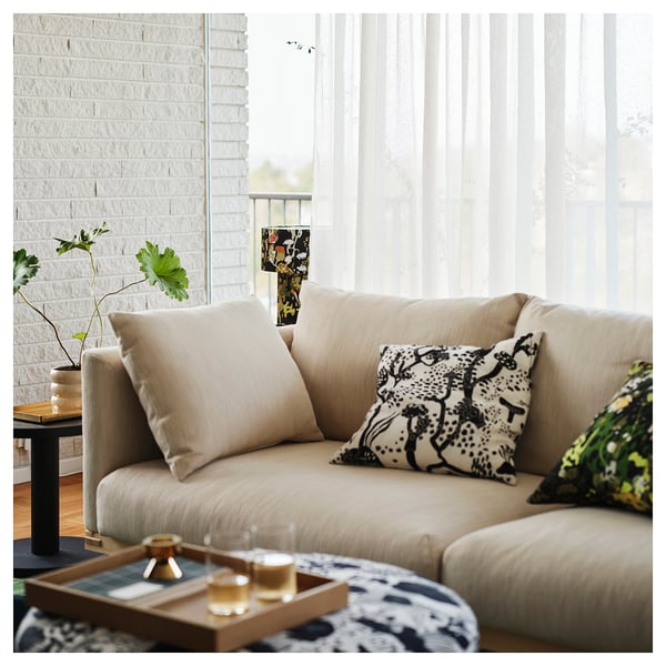 STOCKHOLM 2025 스톡홀름 2025 쿠션커버, 화이트/블랙, 50x50 cm
