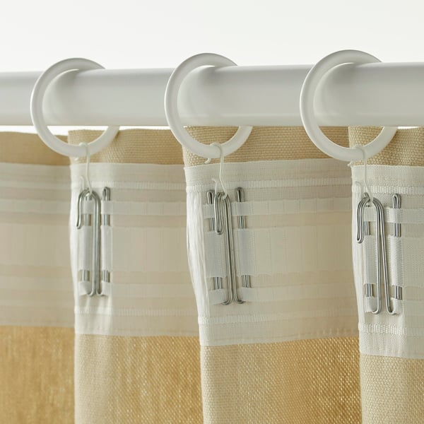 SYRLIG 쉴리그 커튼링+클립/고리, 화이트, 38 mm
