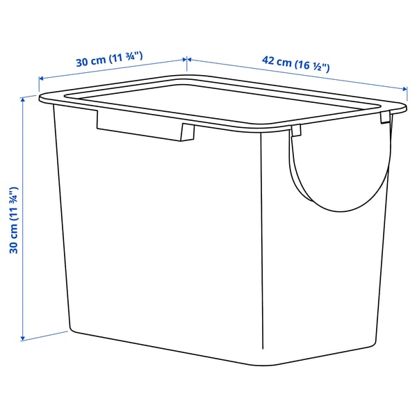 TRÖSKNING 트뢰스크닝 휴지통+뚜껑, 라이트그레이블루, 25 l