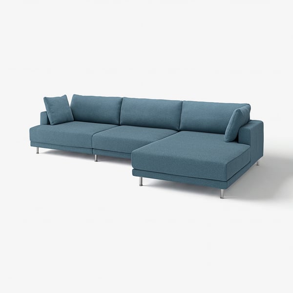 UPPÅKRA 우포크라 4.5인용 모듈식 소파, 긴의자(우)/악스발 다크그레이블루