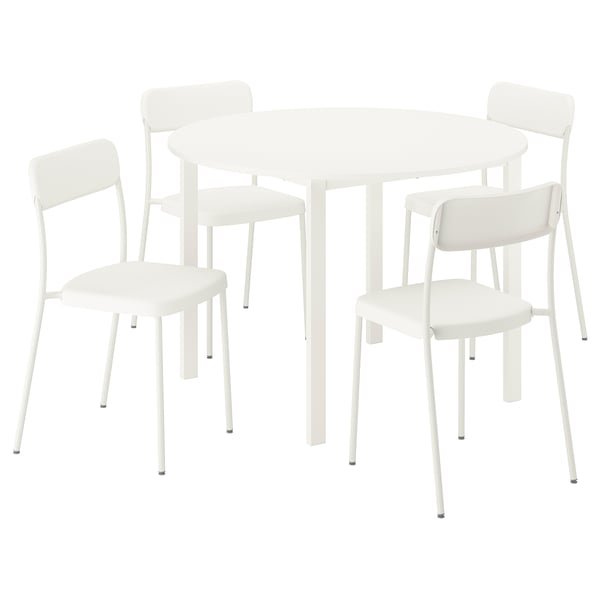 VIHALS 비할스 / VIHALS 비할스 테이블+의자4, 화이트 화이트/화이트, 107 cm