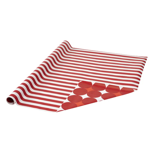VINTERFINT 빈테르핀트 포장지, 양면 믹스패턴/레드/화이트, 3x0.7 m/2.10 m²