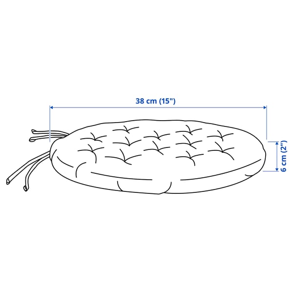 VIPPÄRT 비페르트 의자패드, 베이지, 38 cm